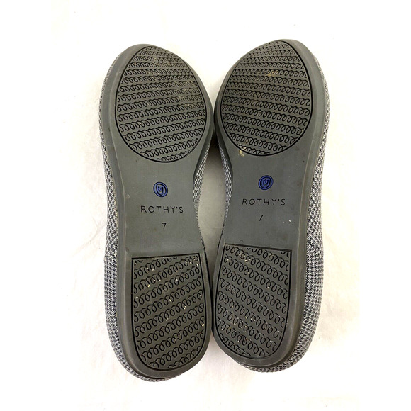 ROTHY'S Birdseye Ballet Flat Loafer Round Toe Charcoal Gray Slip On Size… - Picture 7 of 7